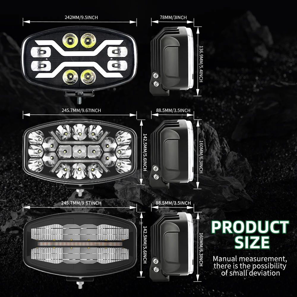 HAOLIDE 10 بوصة السوبر مشرق مع أبيض أصفر DRL LED العمل القيادة رئيس ضوء عالية منخفضة شعاع DRL لشاحنة حافلة مقطورة 10-30 فولت