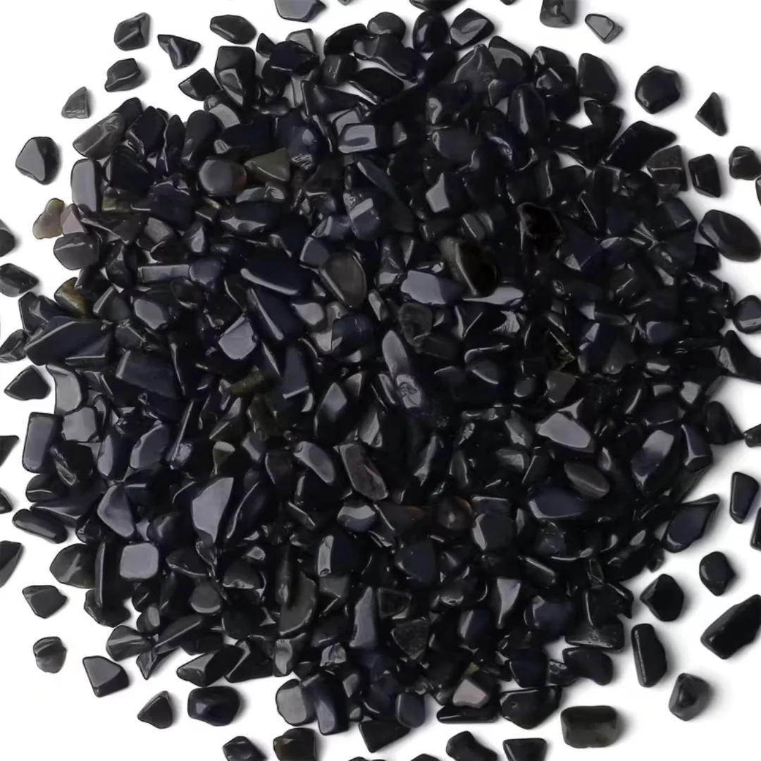 Natural Black Obsidian chips Stone, for Jewelry Making, Garden Decoration, Fish Tank Decorative Stone, Home Decor