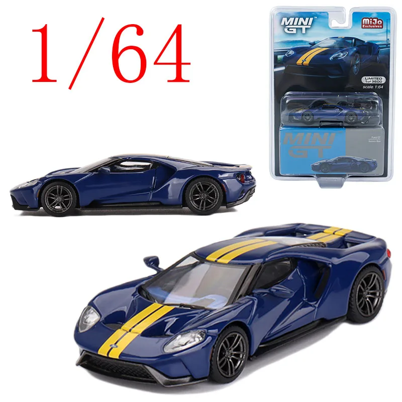 

MINI GT Diecast 1/64 Scale Ford Alloy Model Cars Ford GT Sunoco #614 Play Vehicles Toys for Boys Gift Original Box