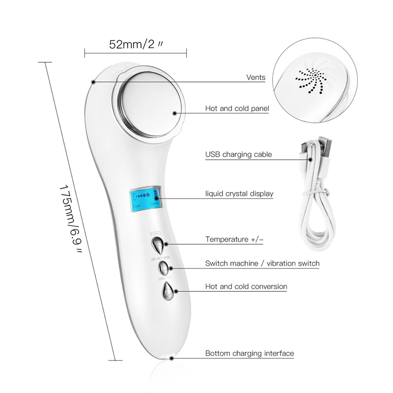 Electronic cleaning beauty instrument iontophoresis instrument Skin care face female anti-wrinkle whitening face massager