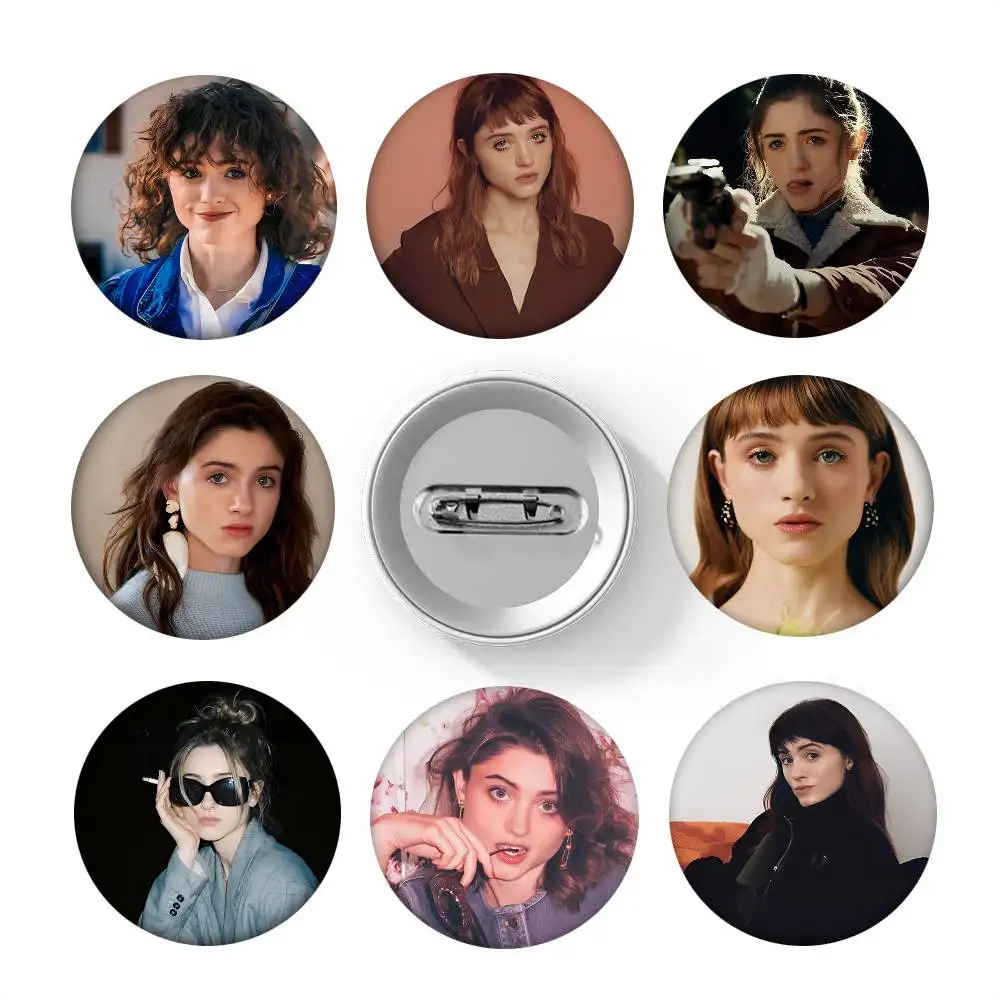 N-Natalia D-Dyer Actor Round Badge Lapel Pin Backpack Clothing Jewelry Accessories Gift Brooch