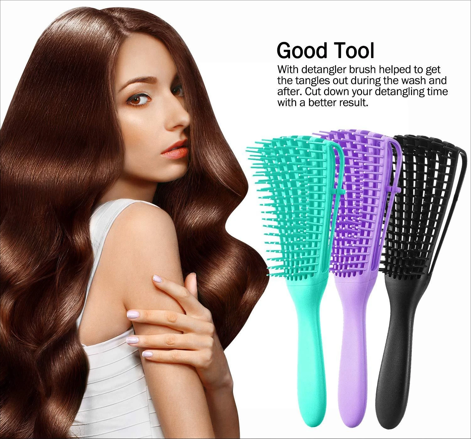1Pc Multi-functional Eight Claw Ribs Comb Scalp Massage Wig Straight Hair Curly Hair Fluffy Professional Styling Tool