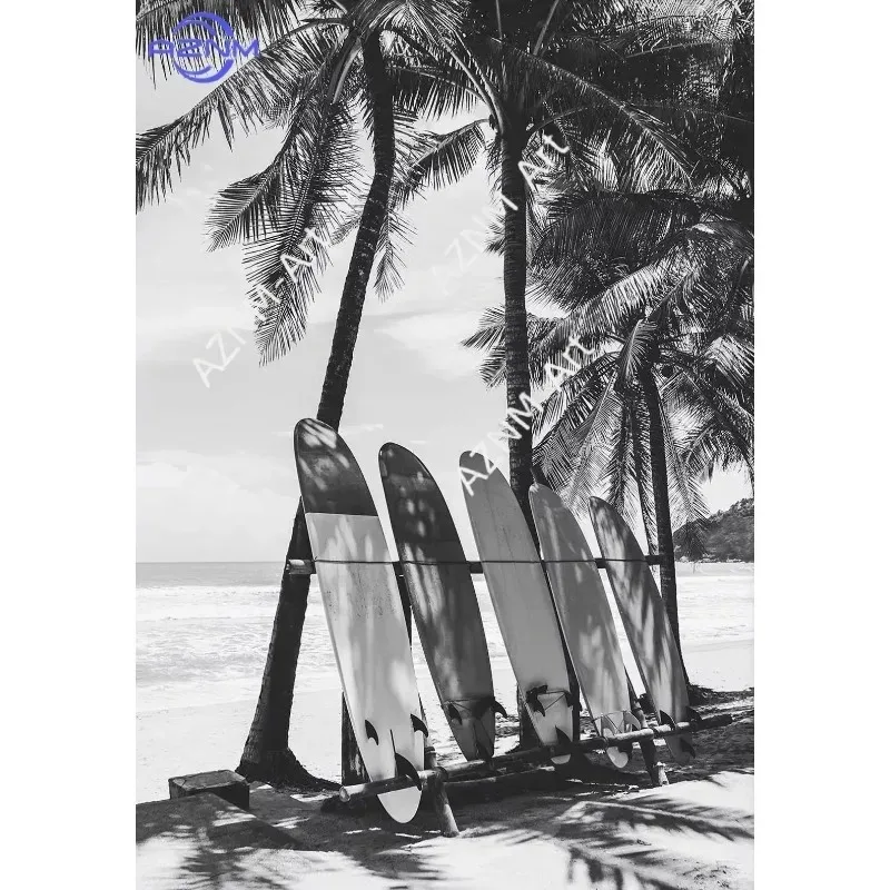 1 Stück Hochwertiges Schwarz-Weiß-Fotografie-Poster mit Strand- und Walmotiven, Nautische Leinwandbilder, Wanddekoration für Zuhause