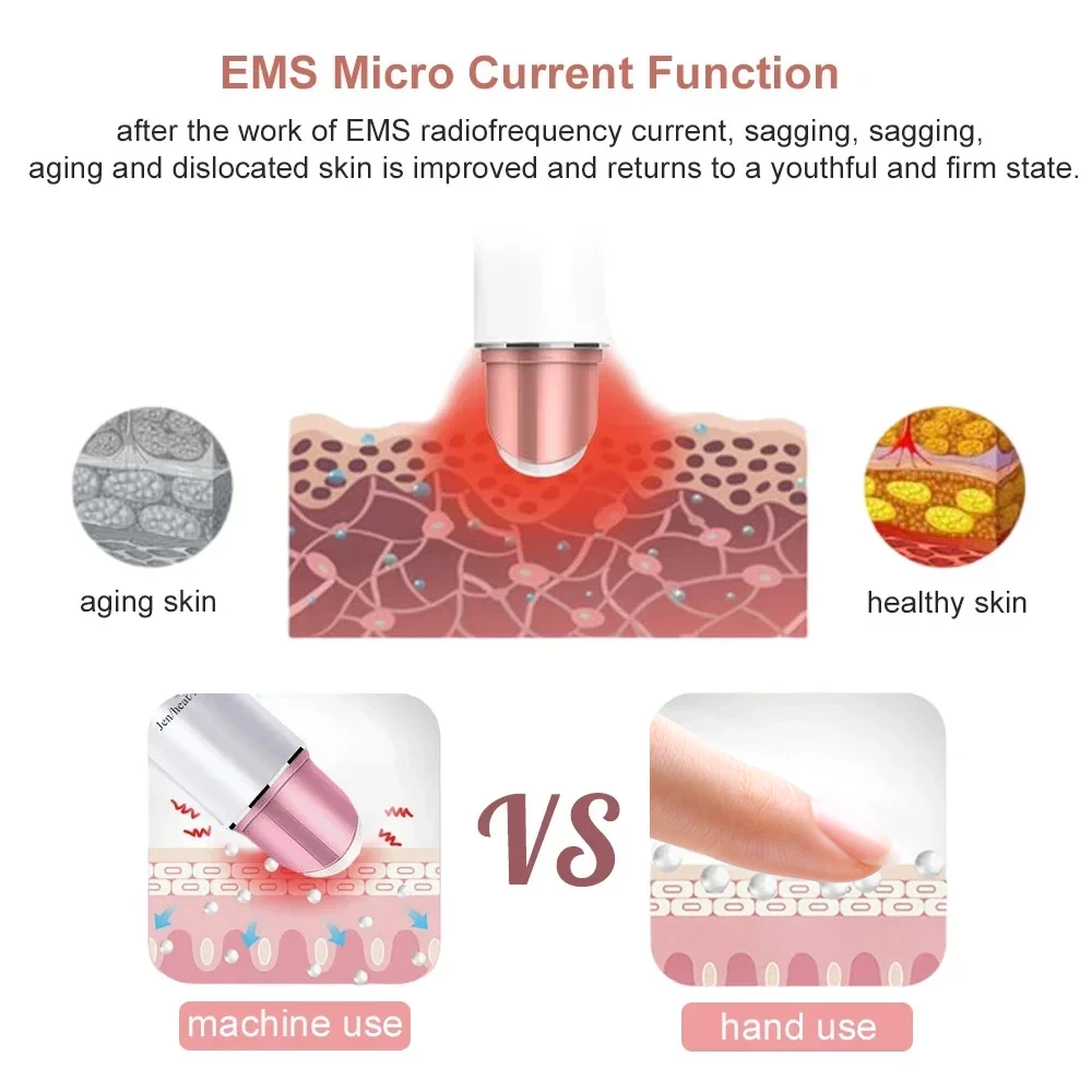 EMS Heating Eye Massager LED Photon Therapy High Vibration Massage Multifunction Face Skin Lifting Anti-Wrinkle SPA Facial Tool