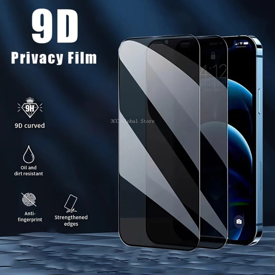 2-pieces Privacy Screen Protective Film For IPhone 15 14 13 12 11Pro Max  Anti Spying Tempered Glass For 7  8Plus  X XR XS Max