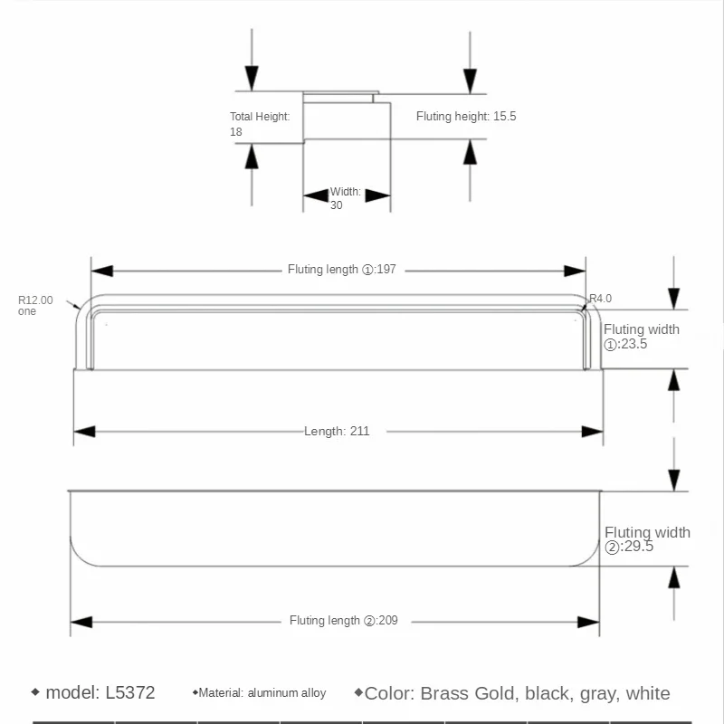 Moderner Lotting Schiebetür griff Gold schwarz grau Silber versteckter Griff verdeckter Knopf Schrank Schublade Griffe Möbel