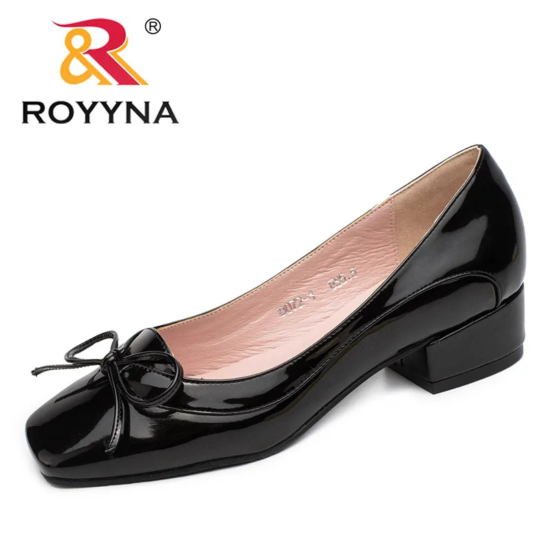 ROYYNA nuovo arrivo stile moda donna pompe nodo a farfalla scarpe eleganti da donna punta quadrata scarpe da ufficio da donna scarpe basse da donna