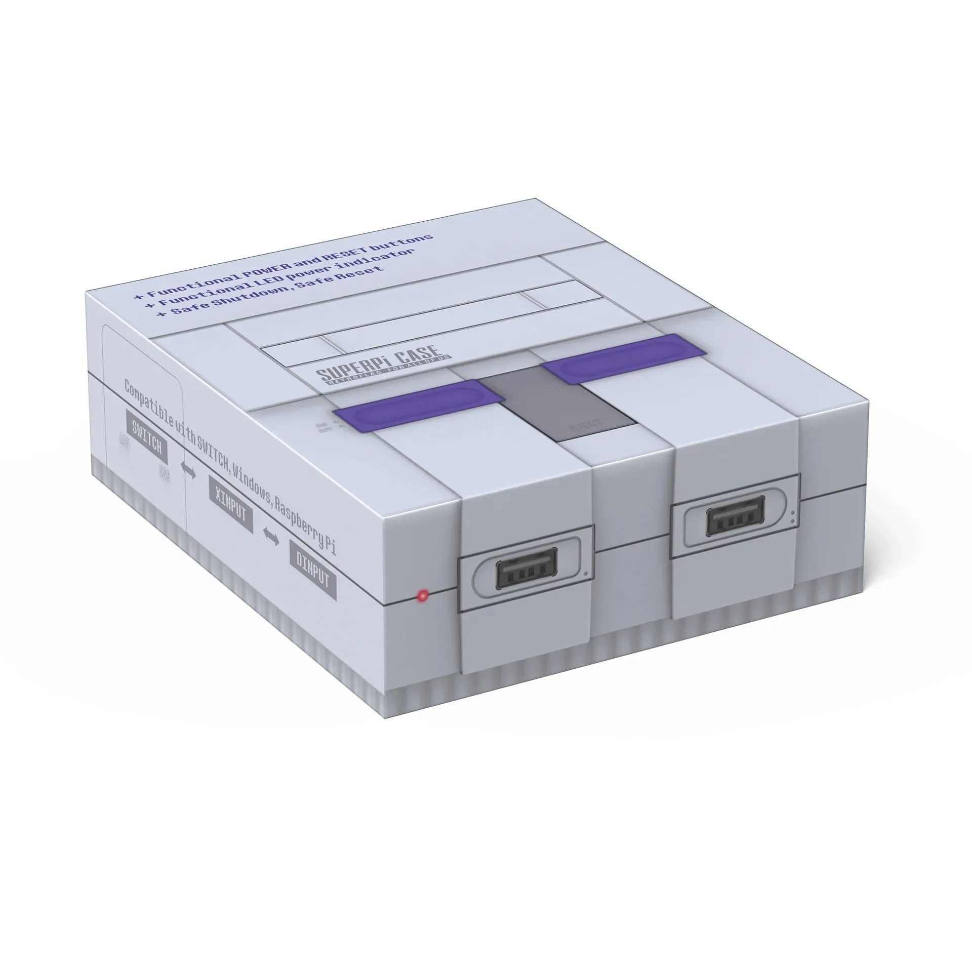 Obudowa Retroflag SuperPi z funkcją bezpiecznego wyłączania dla Raspberry Pi 3 B+ (B Plus) 2 z funkcją bezpiecznego wyłączania i bezpiecznego resetowania, akcesoria do gier — zdjęcie produktu 6