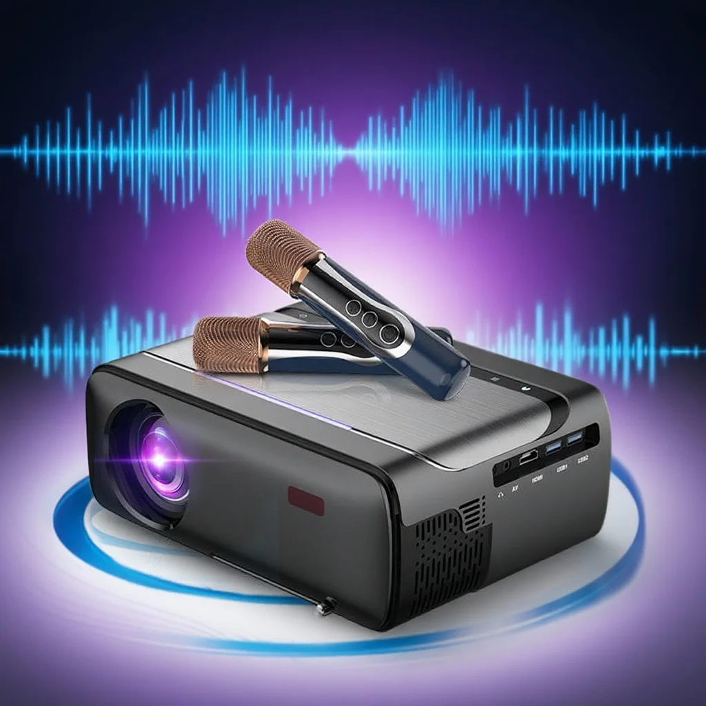 

A8S Karaoke Smart Projector 1200 ANSI Lumens 4K Projector 1080P Auto Focus Keystone Correction