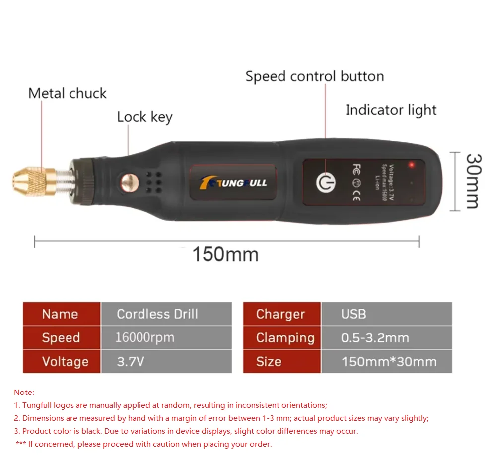 Mini Electric Drill USB Wireless Mini Handheld Drill Rotary Tool Woodworking Engraving Pen Dremel Tools for Jewelry Metal Glass view 3