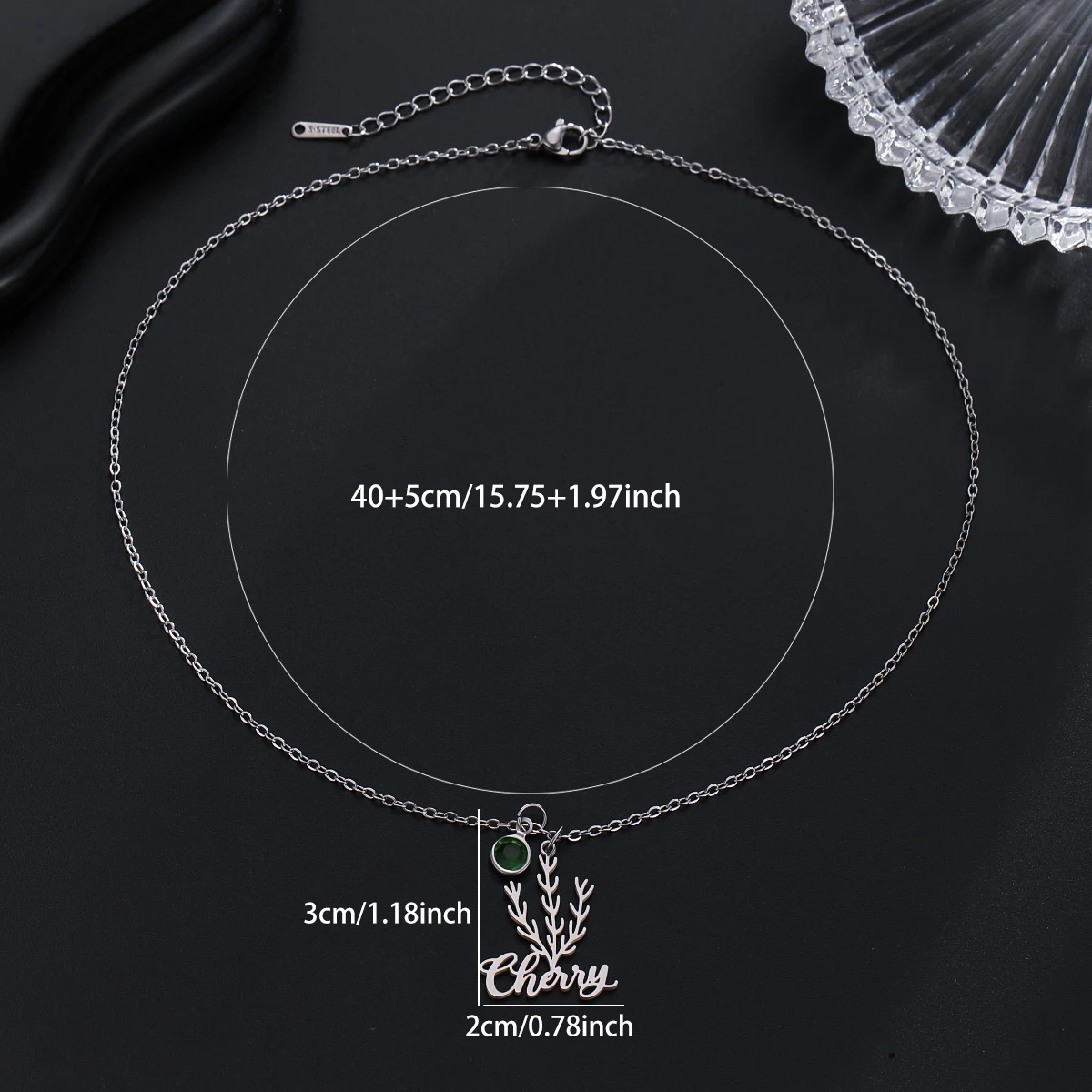 Custom Name Stainless Steel Seaweed Necklace Women's Fashion Pendant Necklace