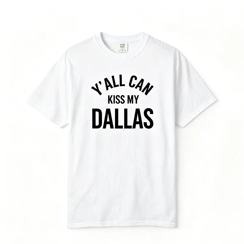 Erling Haaland Y'all Can Kiss My Dallas Shirt Texas Funny Tshits 2026 Shirt Norwegian Soccer Player Norway Unisex Cotton Tops