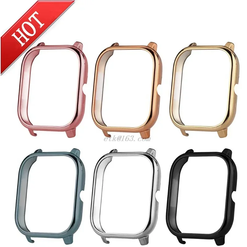 Electroplating PC Shell Screen Protector Protective Frame Case Cover For Huami GTS2 Watch