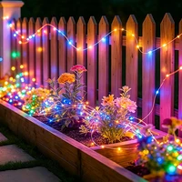 Solar Powered LED Fairy String Lights 8modes Waterproof Twinkle Lights for Tree Patio Backyard Garden Outdoor Christmas Decor 5