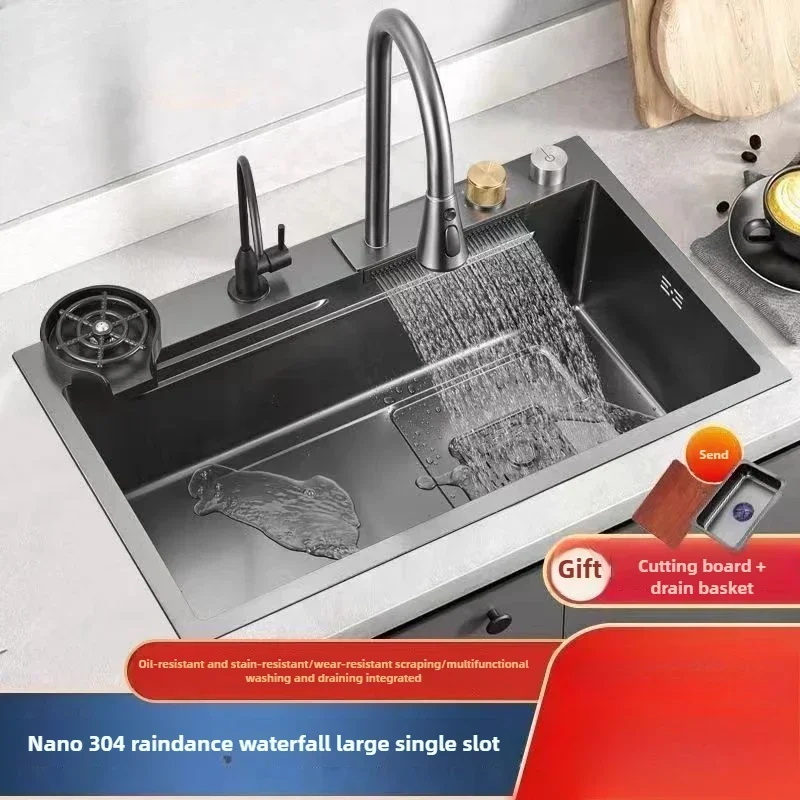 Para Fregadero Grueso De Acero Inoxidable 304, Lavabo Individual Para Verduras, Mesa Para Lavavajillas, Accesorios
