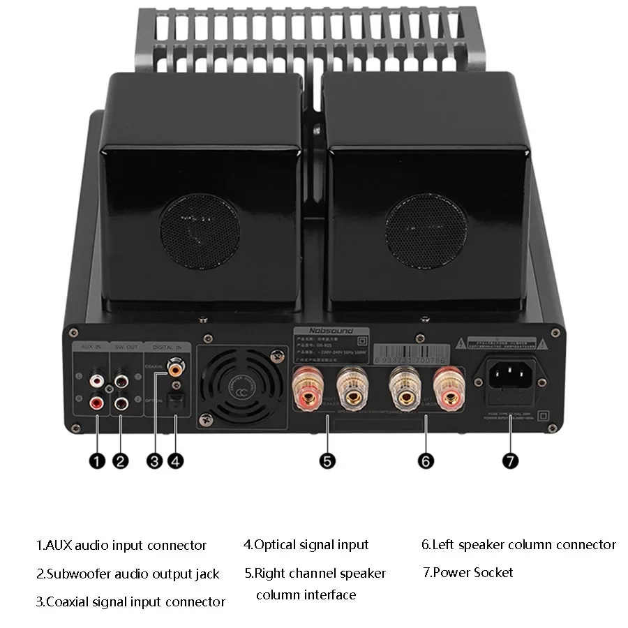 Audiophile Tube Amplifier 2.1 Channel Bluetooth 5.0 APTXHD HD Format Transmission HIFI Hybrid Amplifier USB Lossless Readout