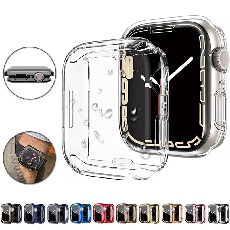 TPU Bumper Cover For Apple Watch Ultra 3 2 1 49mm 45mm 44mm 42mm 41mm 40mm 38mm Screen Protector Case For iWatch Serie 9 8 7 6 5