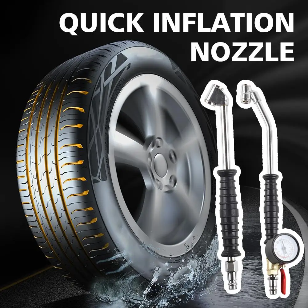 Car Tire Air Pump Air Nozzle Auto Tire High Pressure Air Pump Nozzle For Bicycle Car Inflatable Dual-Head Chuck Valve Tool R9H0