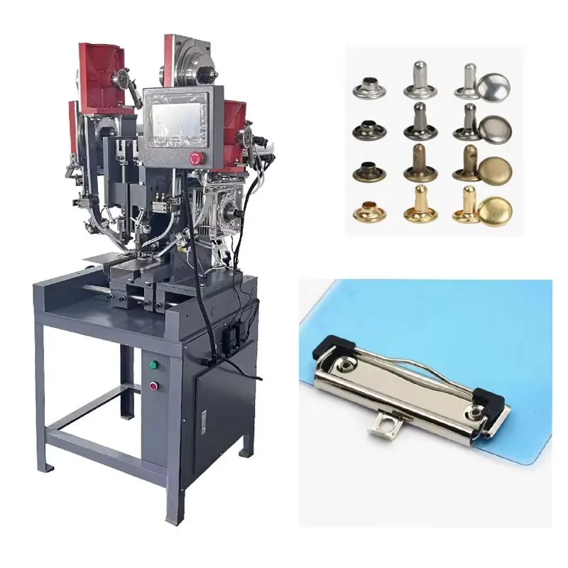 JZ-989MM-2 Automatic Feed Double Head Riveting Machine / Double Cap Rivet Press Machine For MDF Clipboard