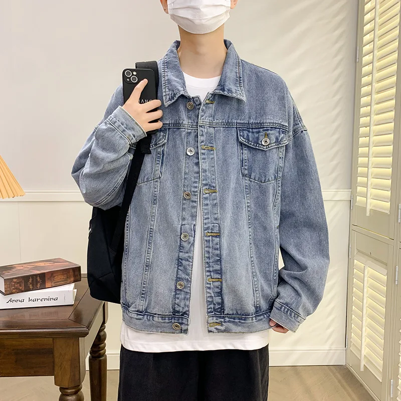 

Spring and Autumn Light Luxury Handsome Fashion Casual Men Clothing Streetwear Denim Jacket Trend Korean Version Temperament