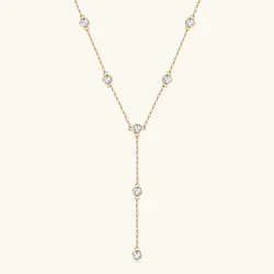 TBCYD 3MM 1.1CT D Color Moissanite Chain Necklaces For Women S925 Silver Sweater Chain Y-Shaped Choker Party Fine Jewelry Gifts