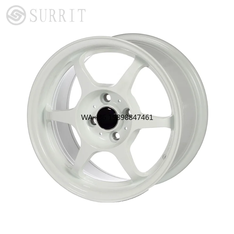 

for New Surrit 15 Inch 6.5J Alloy Wheels Flow Formed ET35 PCD100 Lightweight Durable Customizable4-Hole 6-Spoke White Finish