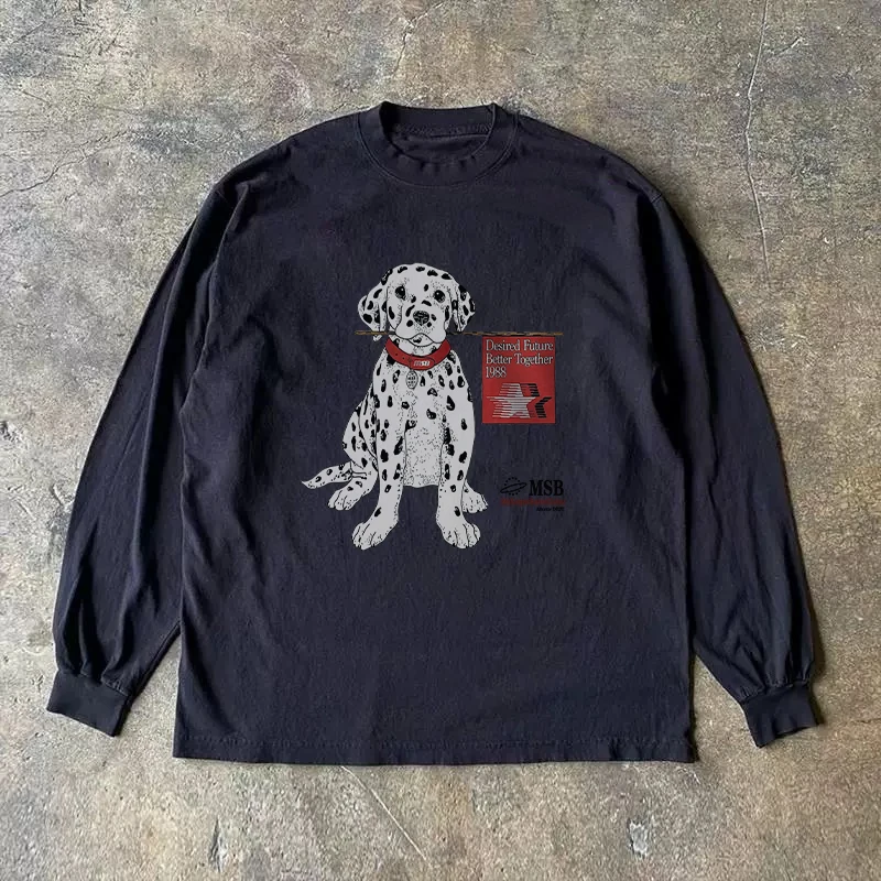 Heavyweight 310gsm Pure Cotton Long Sleeve American Style Streetwear T-Shirt Casual Loose Fit Unisex No Ironing Required