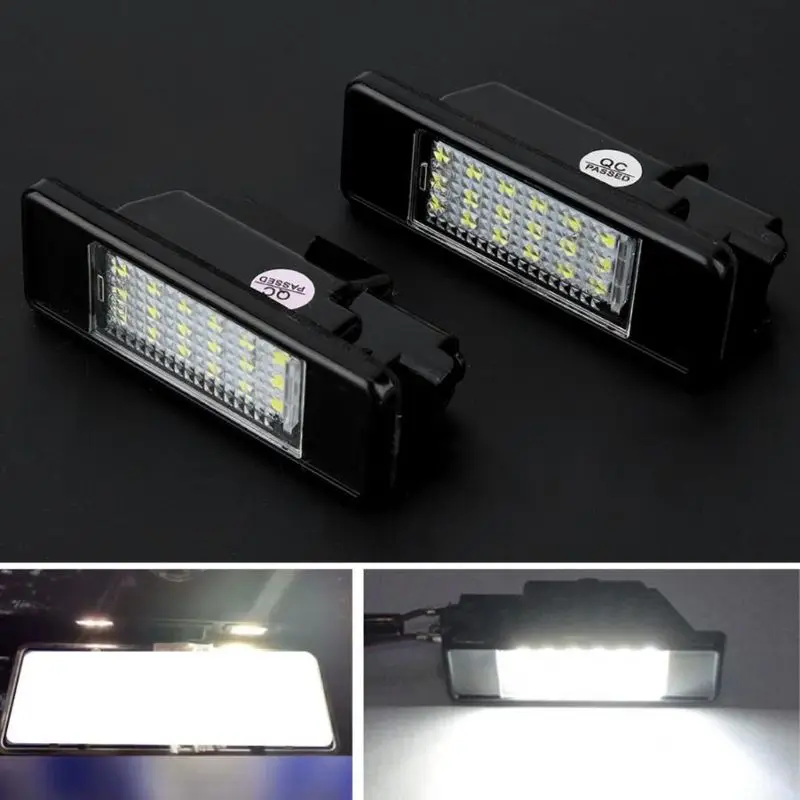 2 ชิ้นยานพาหนะด้านหลังป้ายทะเบียนไฟ LED สำหรับซีตรอง C2 C4 C5 DS3