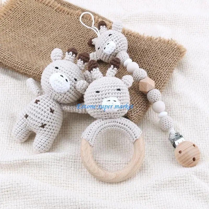 

090B Neutral Pacifier Chain Set Chewable Teething Bracelet Soother Chain Boy Girl