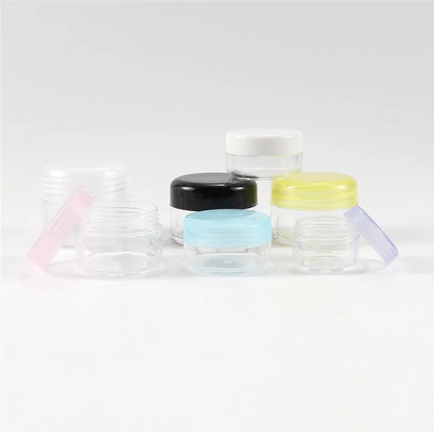 5/10g/15/20g/25/30g Leere Kunststoff Glas Töpfe Weiß Transparent probe Flaschen Lidschatten Creme Lip Balm Container Reise Make-Up Jar