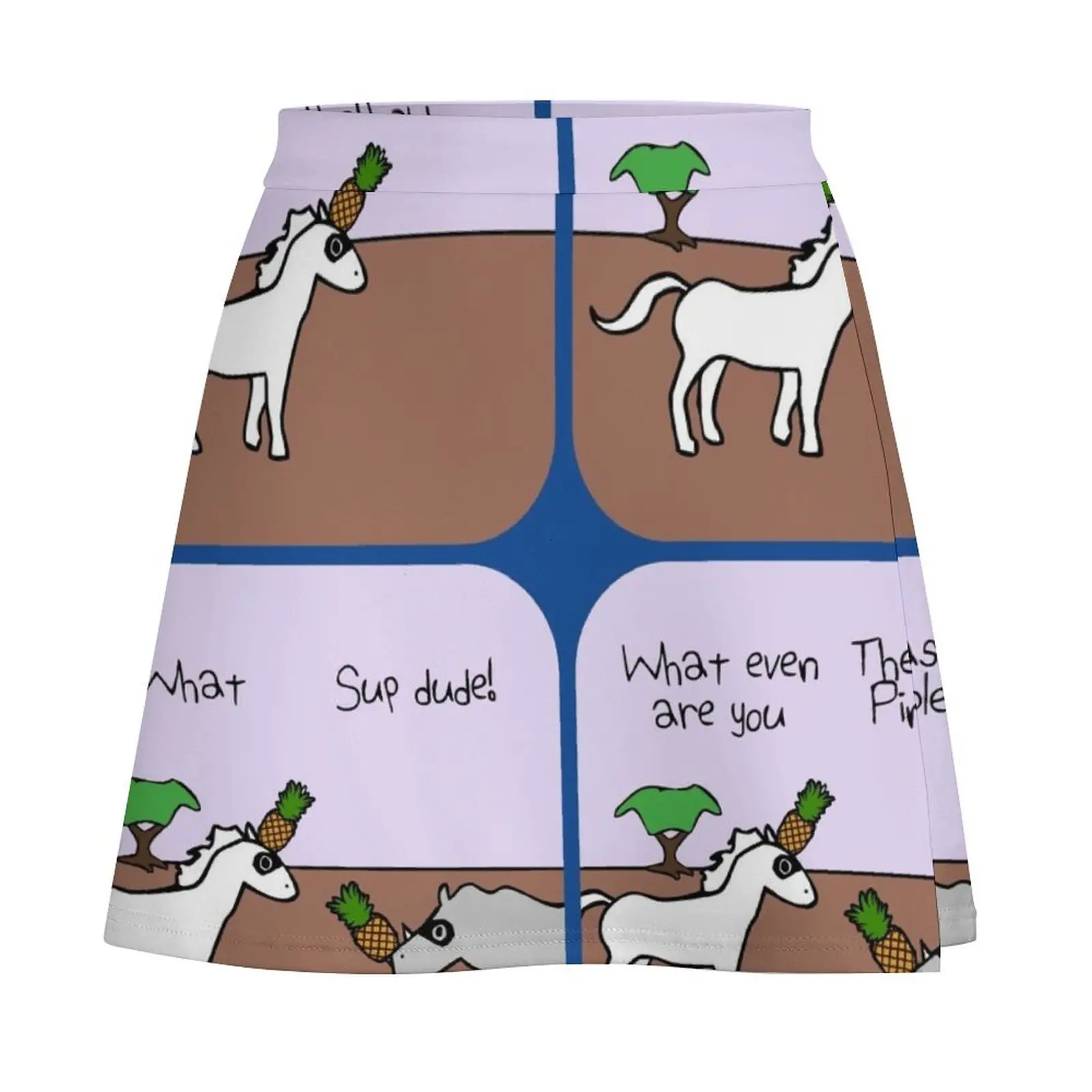 Masked Pineapple Horse (Horned Warrior Friends) Mini Skirt skirt for women skirt women clothes Mini