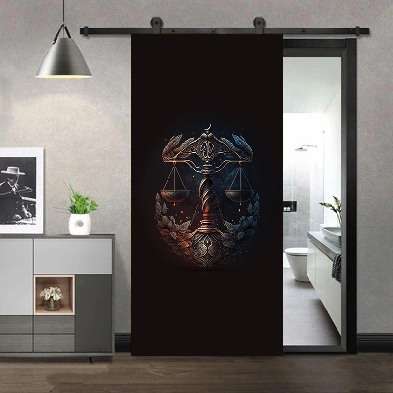 

3D Entry Wardrobe Door Sticker Black 12 Signs-2 Vinyl Waterproof Self-Adhesive Door Mural Decal Home Decor
