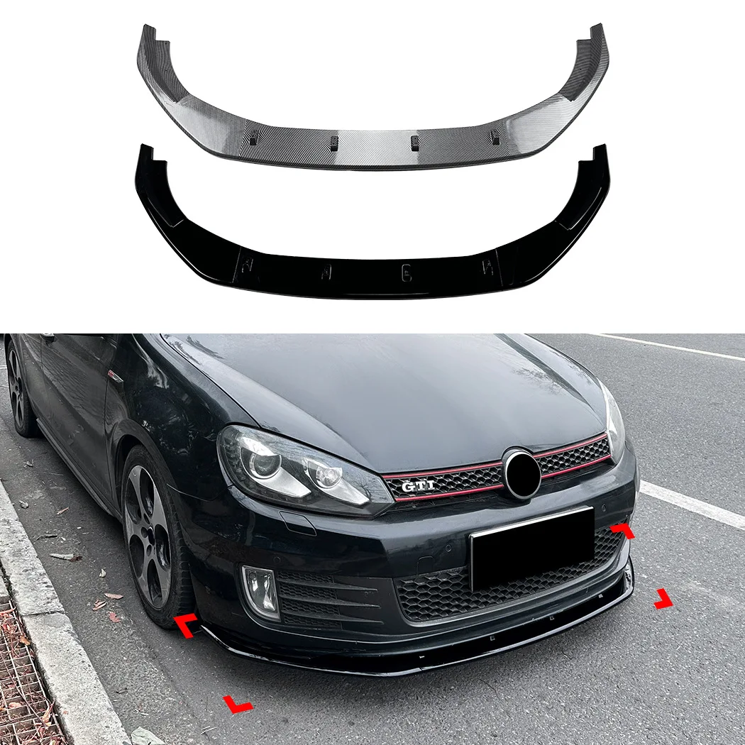 

Car Front Bumper Splitter Lip Diffuser Body Kits Spoiler Guard Cover For Volkswagen Golf MK6 GTI 2008-2012 protection