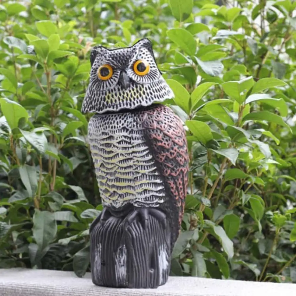 Baykuş Yemi Dönen Kafa ile Doğal Düşman Kuş Caydırıcı Baykuş Heykelcik Bahçe Koruyucu Korkuluk Kuş Kovucu Baykuş