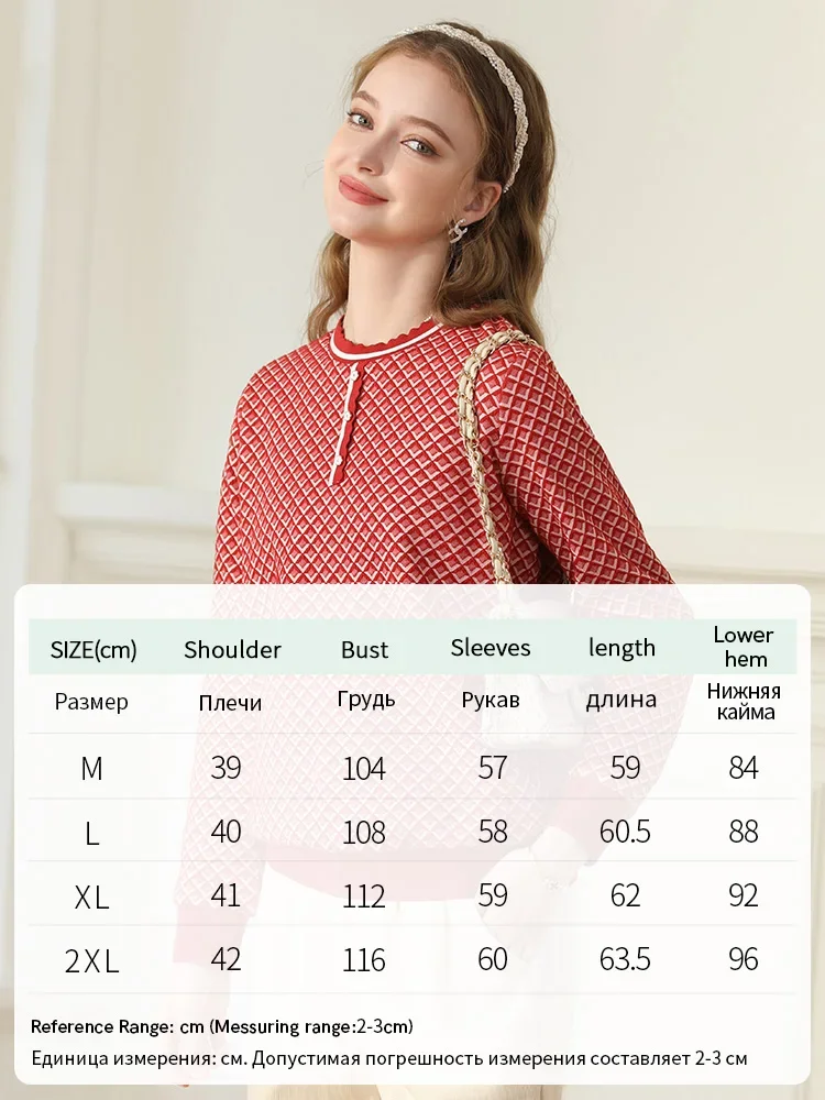 I BELIEVE YOU Knit Ribbed Hoodies For Women Plaid Lazy Plus Wool Thickened Warm Round Neck Winter 2023 New Loose Tops 2234195417