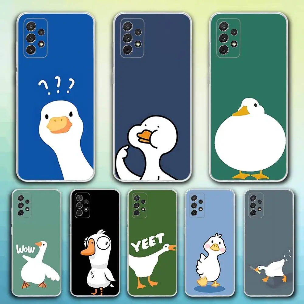 

D-Duck Cartoon G-Goose Phone Case For Samsung S30,23,21,22,20, FE lite,S10,9,8,7 PIus Note20ultra Soft Transparent