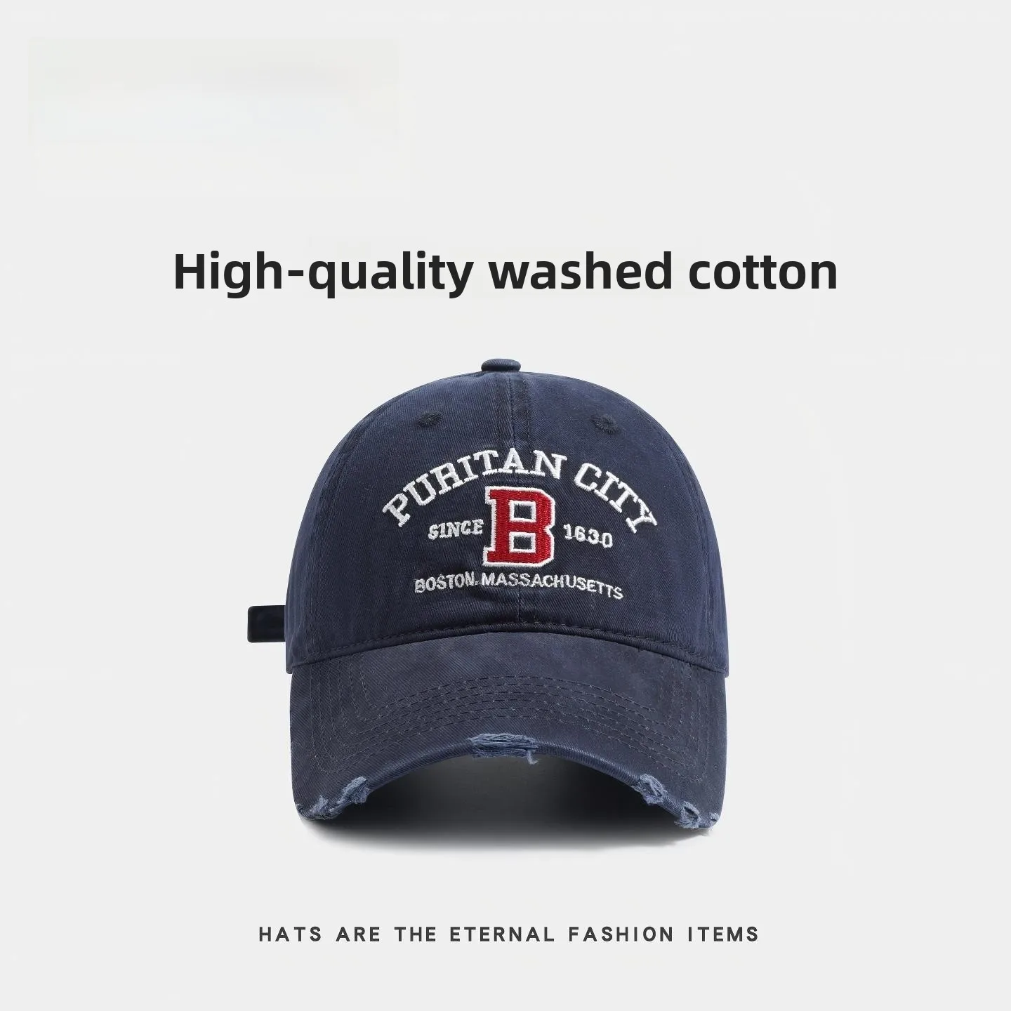 adjustable-round-top-sun-protection-baseball-cap-unisex-vintage-wide-brim-hat-for-spring-cotton-material-breathable-medium-th