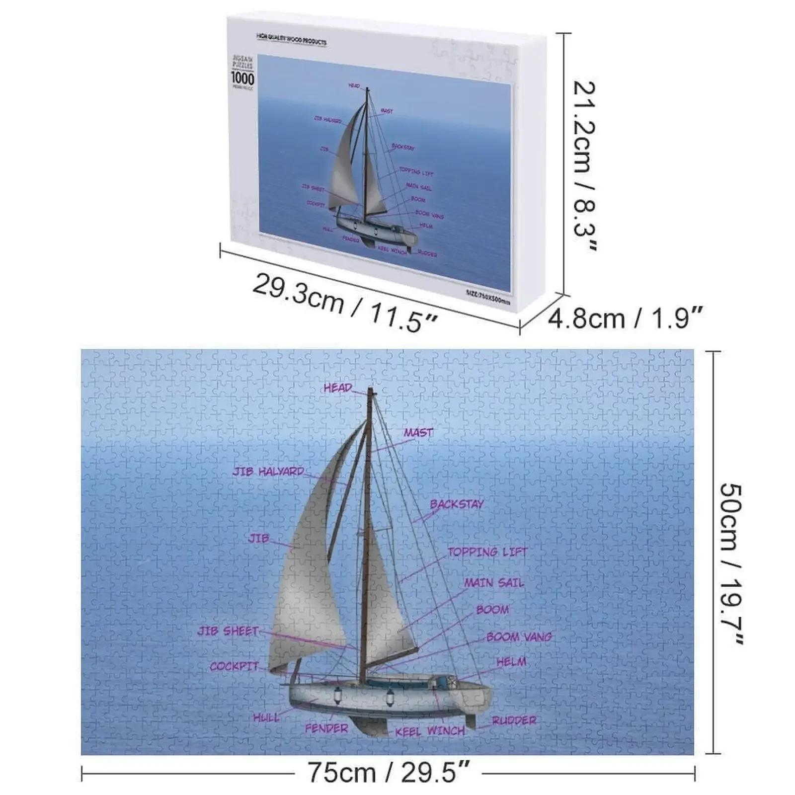 Rompecabezas personalizado con foto, piezas de velero, juguetes personalizados