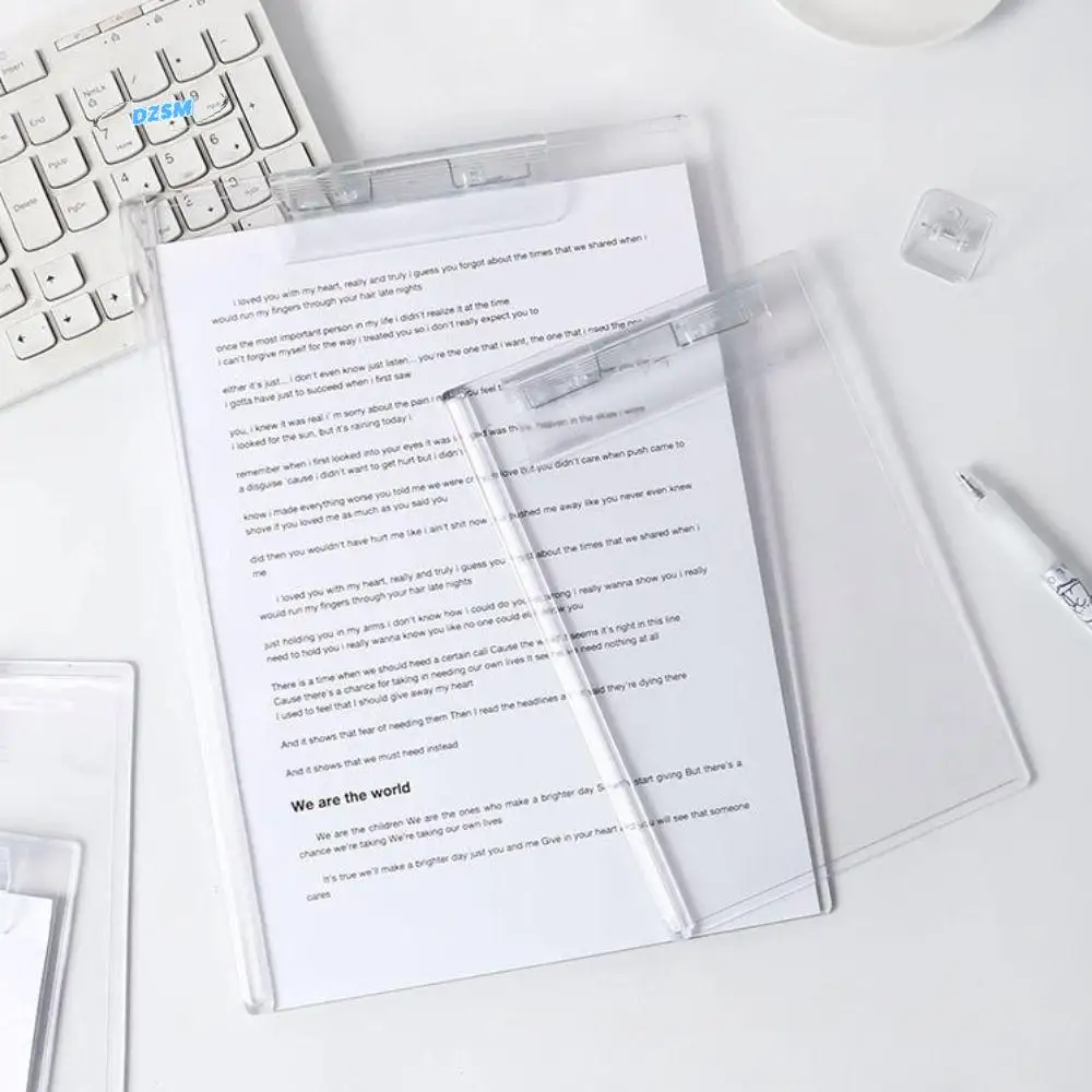 

Korean With Graduated Scale Writing Clipboard Durable Transparent Paper Organizer Arcylic A4/A5 Memo Clipboard Office