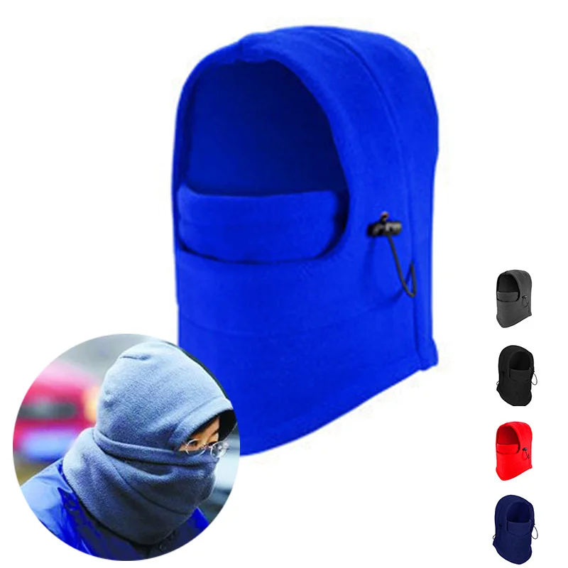 Winter Fleece Hood Hats Outdoor Riding 2 In 1 Neck Warmer Hood Caps Coldproof Ski Mask Warm Bonnet