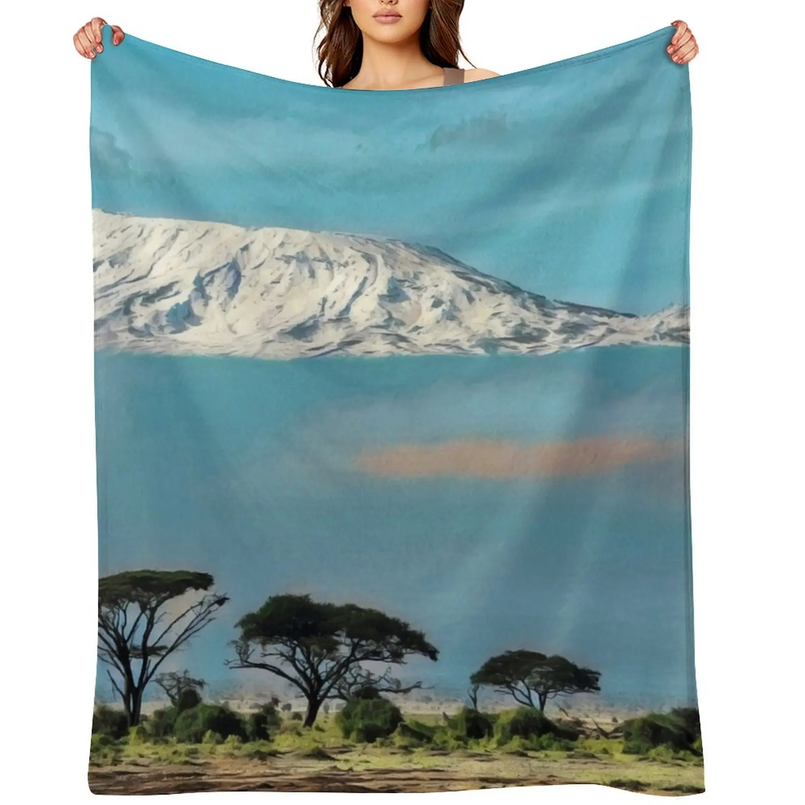 

Mount Kilimanjaro Throw Blanket Thermal Plaid Nap Thins Blankets