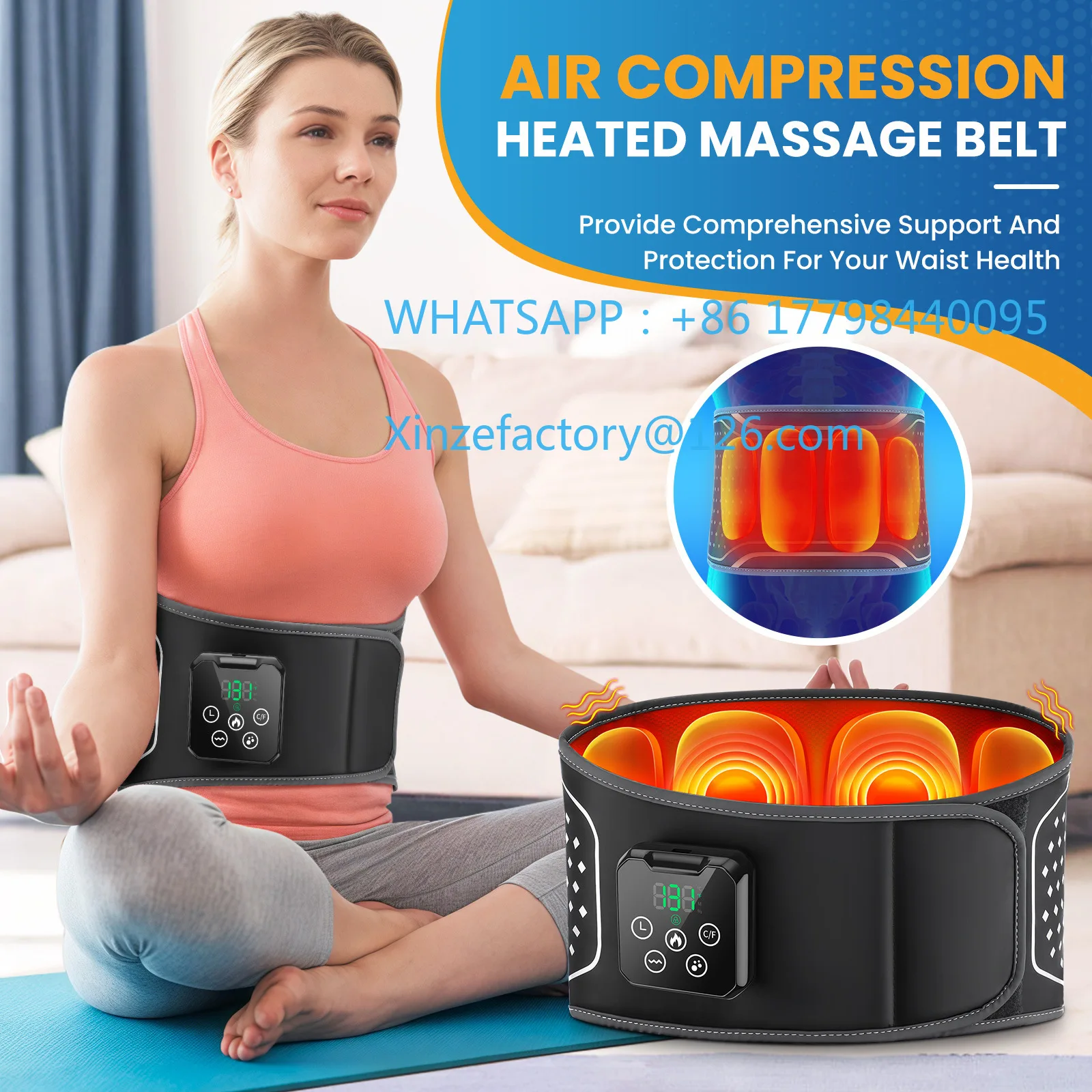 

Customizable waist pressure massager wireless multi-function heating