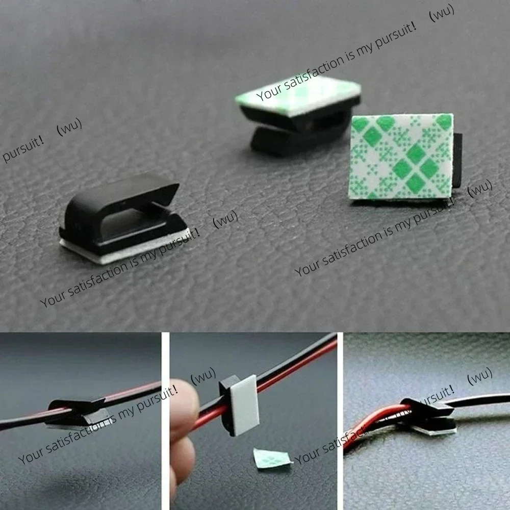 Clamp Wire Organizer Self-adhesive Fixed Unmarked Wire Clip Punch-free Desktop Car Office Wall Clip Holder Accessories