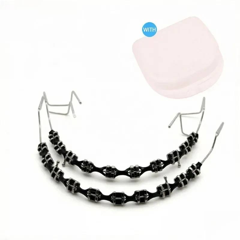 1 Paire de Bretelles de Mode Colorées, Décoration Dentaire Temporaire avec Fils Métalliques, Ligatures Orthodontiques de Haute Qualité