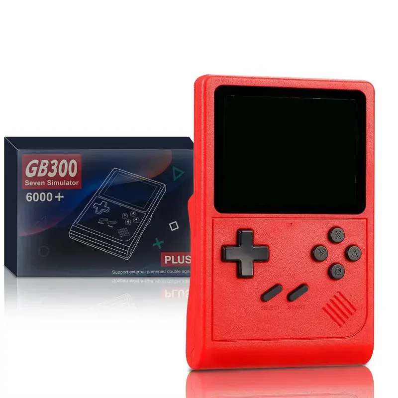 GB300 ريترو المحمولة مشغل ألعاب محمول 800mAh 3.0 بوصة شاشة تلفزيون لعبة فيديو وحدة التحكم AV الناتج المدمج في 8G 6000 + ألعاب