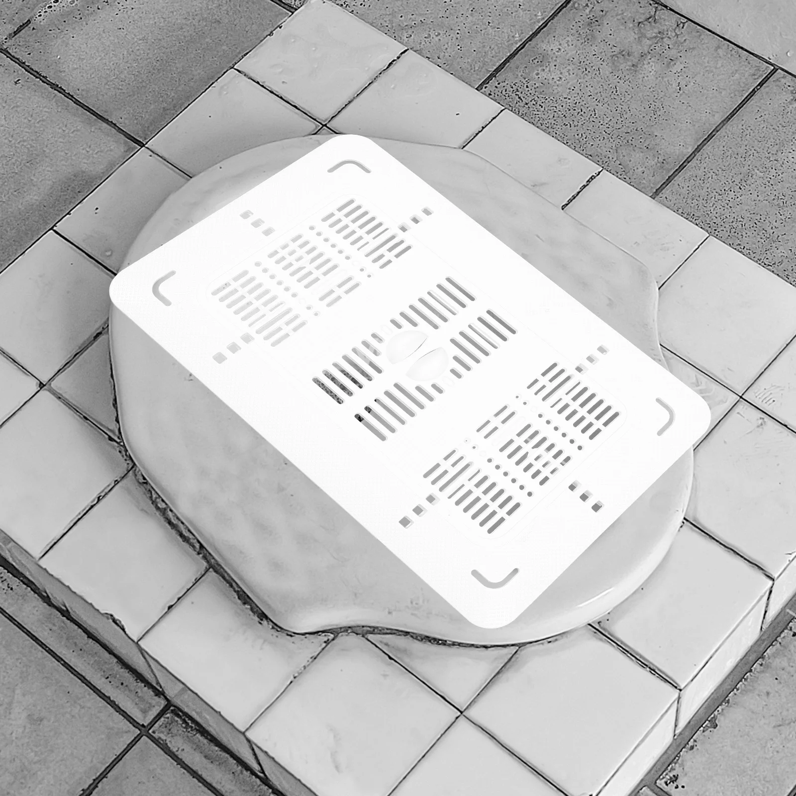 

Squatting Pit Cover Plate Abs Thick Durable Toilet Lid Replacement Rectangular Shape Easy Install Plastic Bathroom Accessory