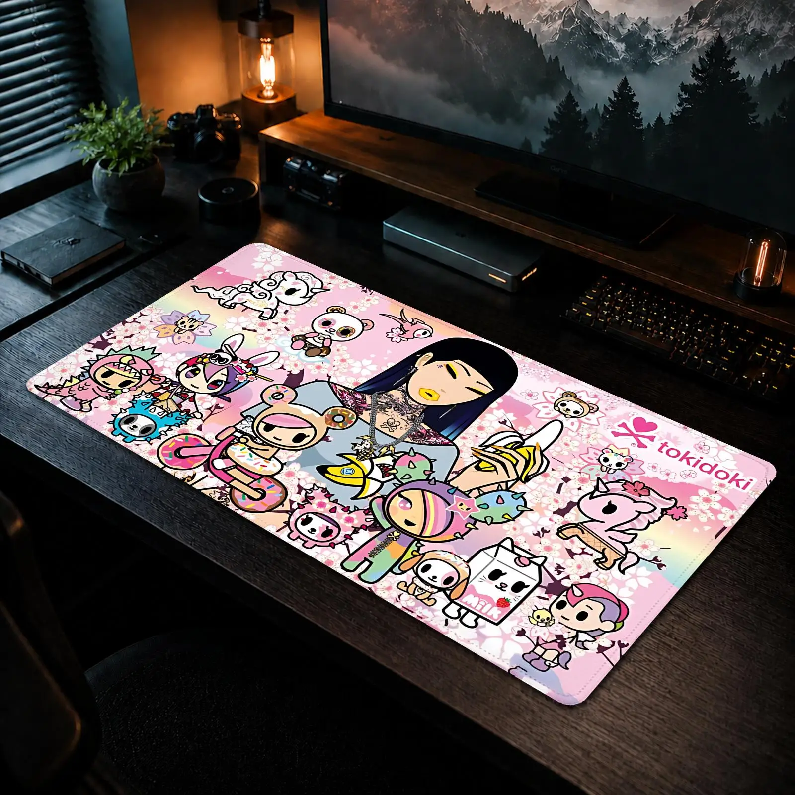 Крутой коврик для мыши Tokidoki для игр и офиса, нескользящий настольный коврик, большой игровой коврик для клавиатуры с оверлоком.