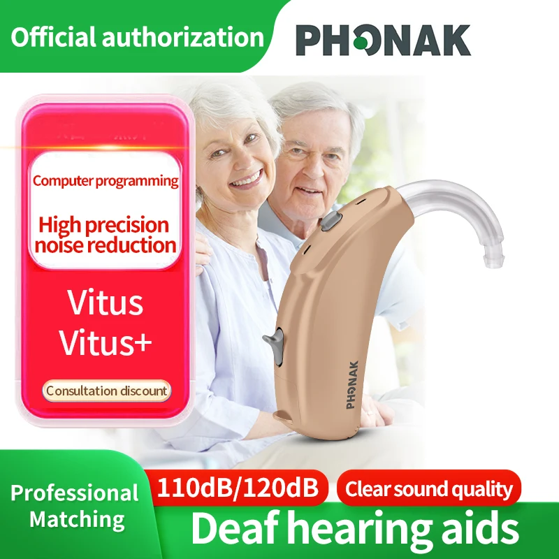 

Phonak Vitus Hearing Aids Original 120dB Strong Power Hearing Aid For Severe Deafness,6 Channles Programmable Ear Care Aids, Imp