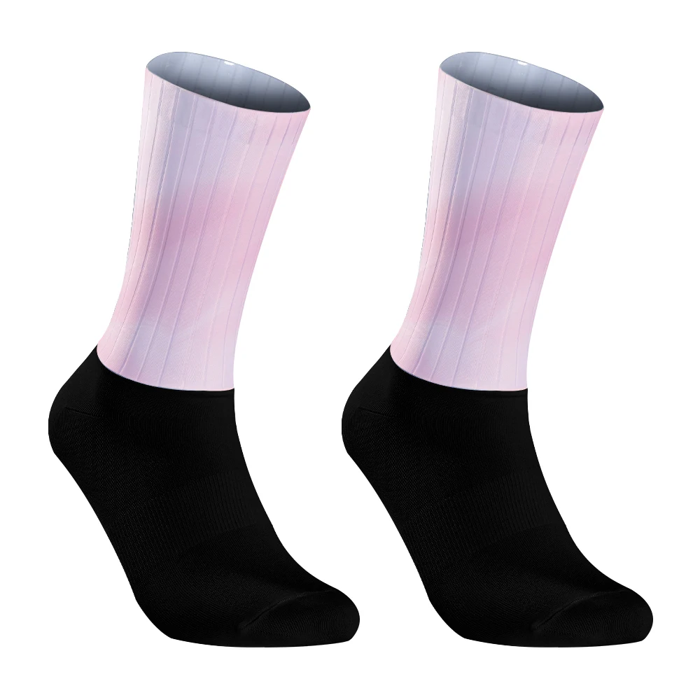 Breathable Non-slip Silica Pro Gel Sports Socks Summer Aero Bike Team Cycling Sock Men Women 2024 New