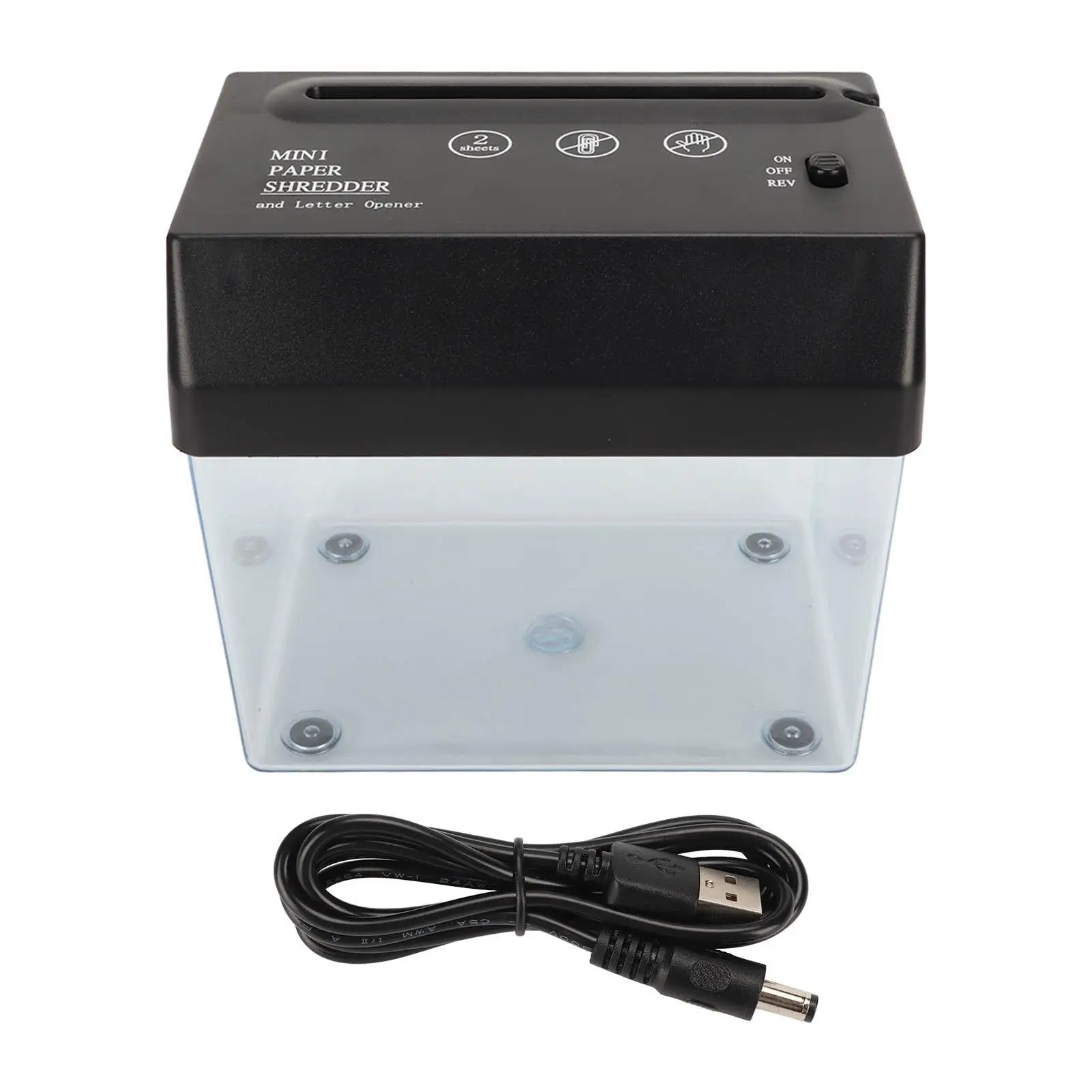 USB Mini Vertical Cutting Paper Shredder Micro-Cut for Photos Portable Electric Silent A4/A6 Office Home